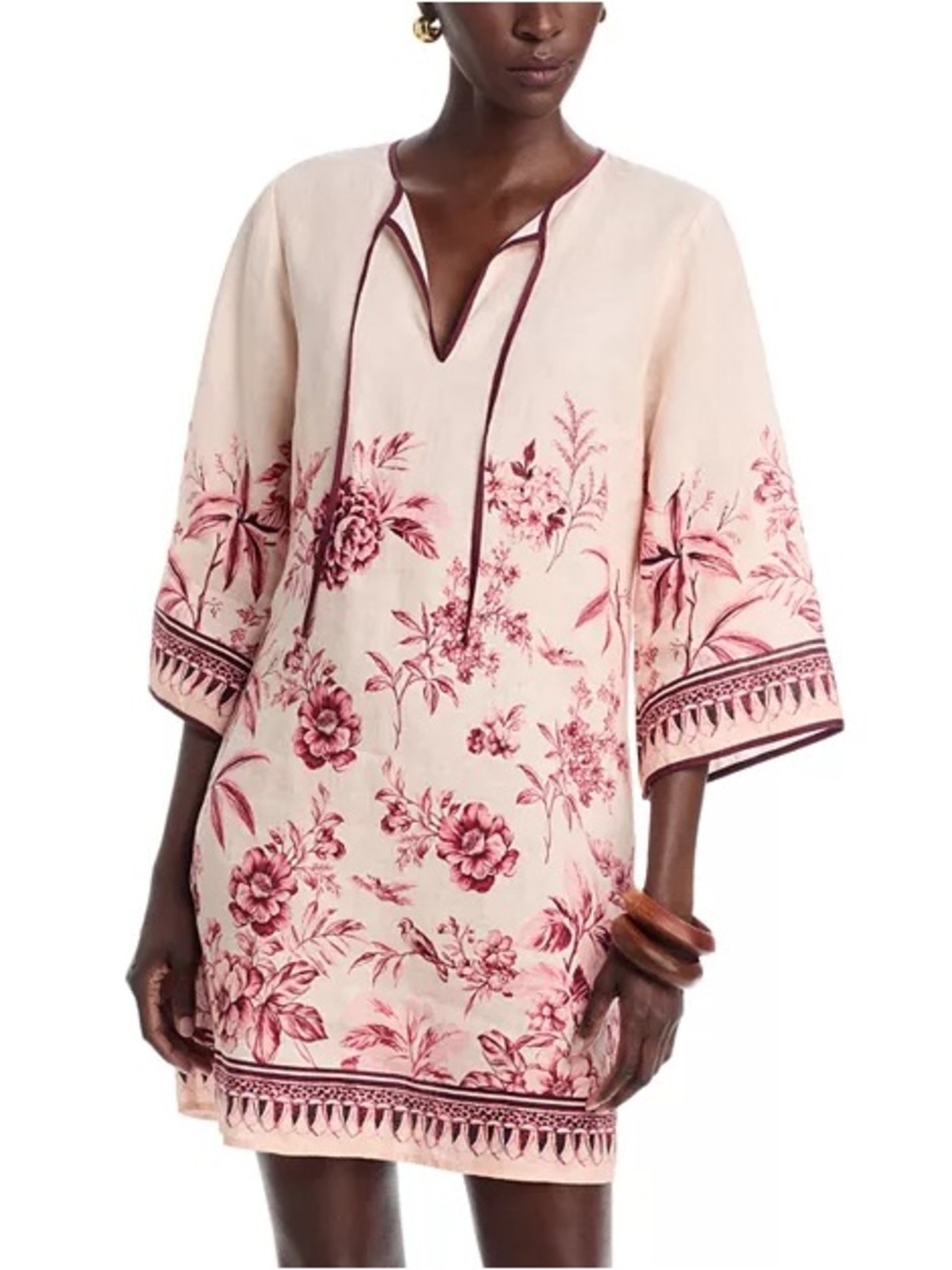 NWT Johnny Was Yvessa Kimono Sleeve Linen Dress PXS stunning print
